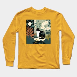 Cat Sitting Amongst the House Plants Long Sleeve T-Shirt